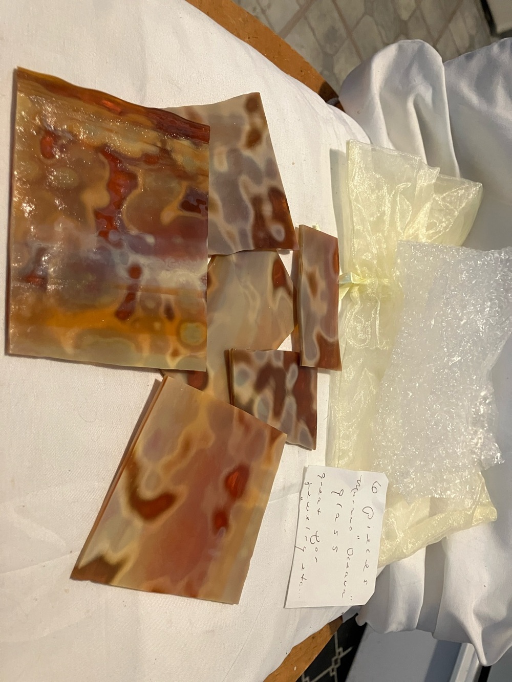 Set of 6 pieces Murano glass from Italy. Oceana design great orange